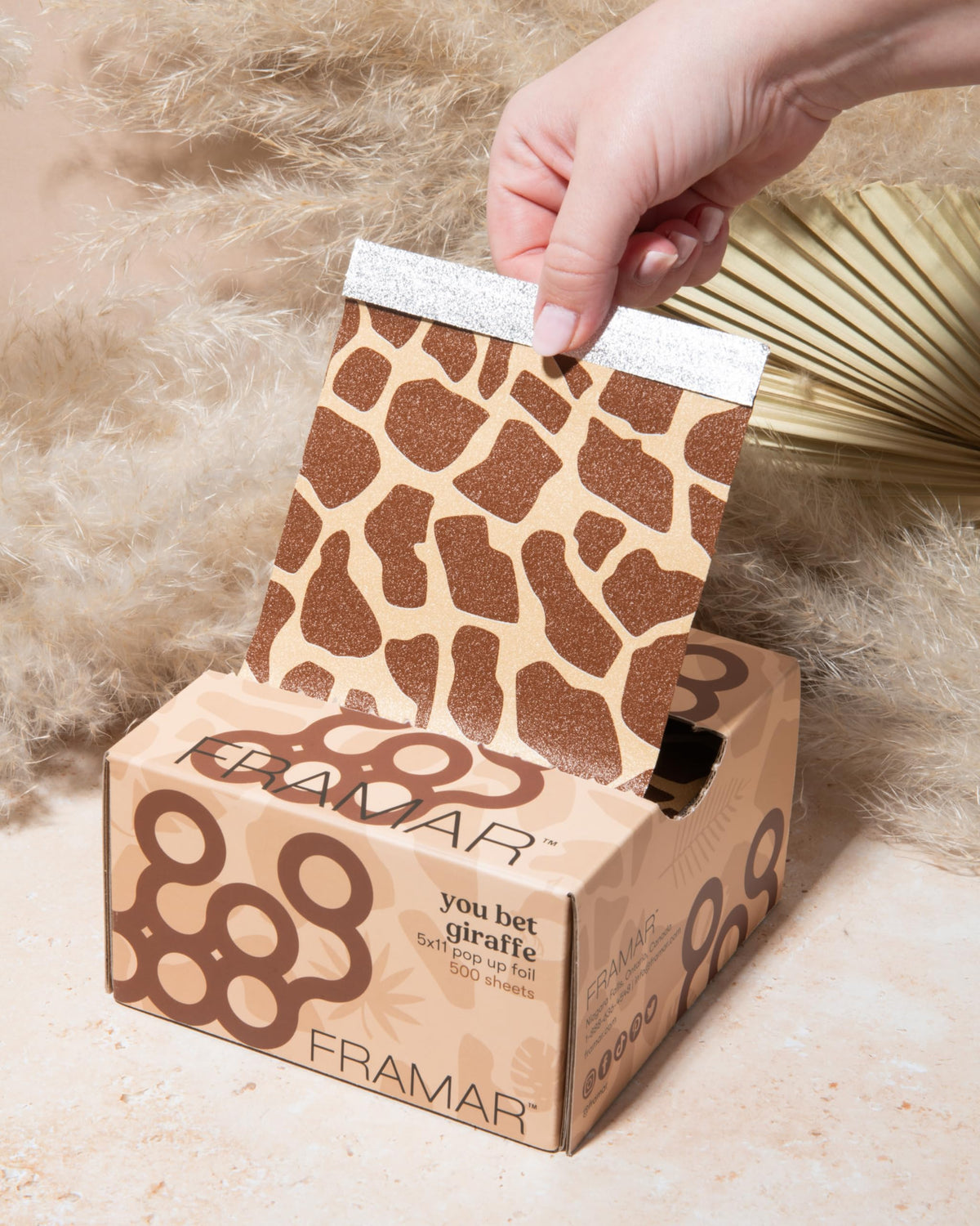 Close-up of FRAMAR Giraffe Hair Foils texture
