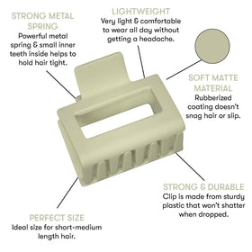 Close-up of FRAMAR green claw clip with double-layer teeth design