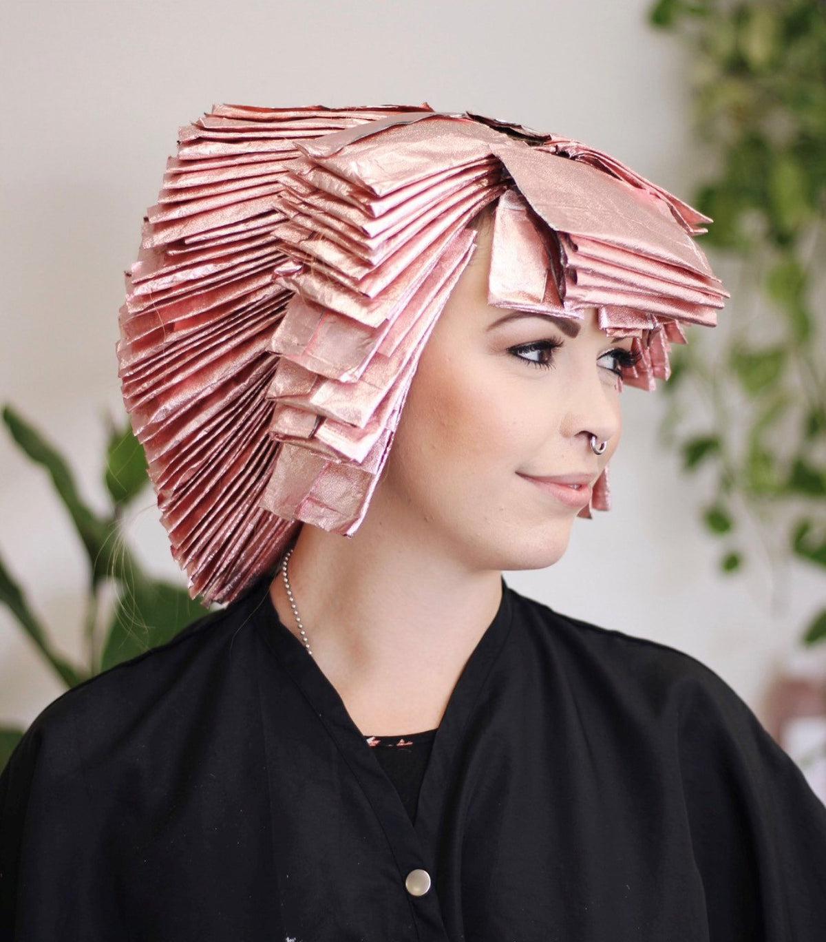 Close-up of FRAMAR Rosé Hair Foils with pre-folded edge