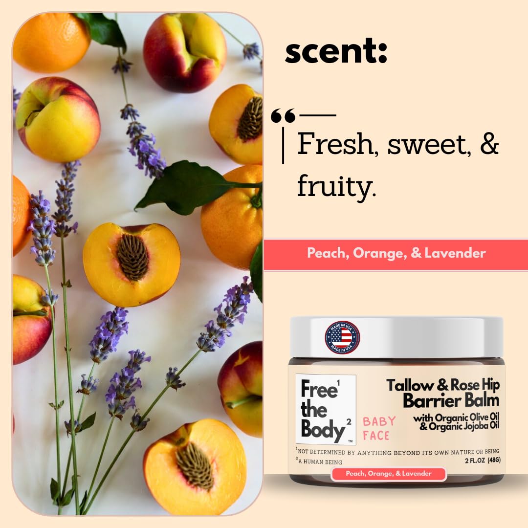 Close-up of Free the Body Tallow and Rose Hip Barrier Balm texture