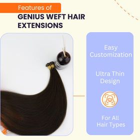 Close-up of Full Shine 22 Inch Hand Tied Weft Human Hair Extensions texture