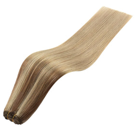Close-up of Full Shine 24 Inch Invisible Weft Hair Extensions texture