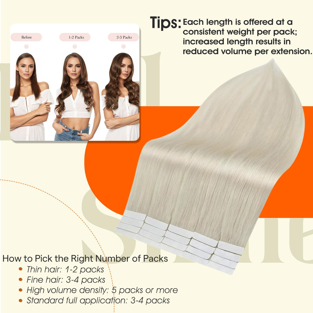 Close-up of Full Shine 24 Inch Tape In Extensions showing texture
