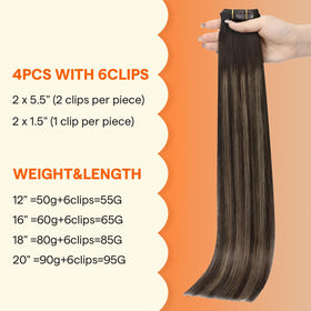 Close-up of Full Shine Brown Blonde Hair Extensions texture