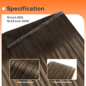 Close-up of Full Shine Butterfly Weft Hair Extensions texture