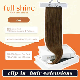 Close-up of Full Shine Clip in Extensions showing silicone-lined clips