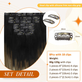 Close-up of Full Shine Clip-in Hair Extensions showing PU weft