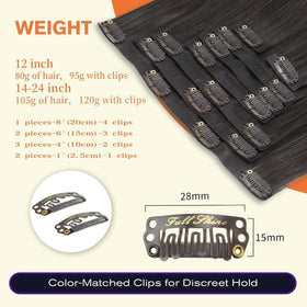 Close-up of Full Shine Clip-in Hair Extensions texture