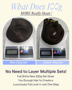 Close-up of Full Shine Dark Brown Clip-In Hair Extensions clips