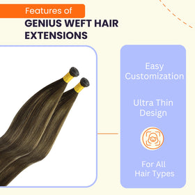 Close-up of Full Shine Genius Weft Extensions texture