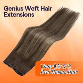 Close-up of Full Shine Genius Weft Hair Extensions showing texture