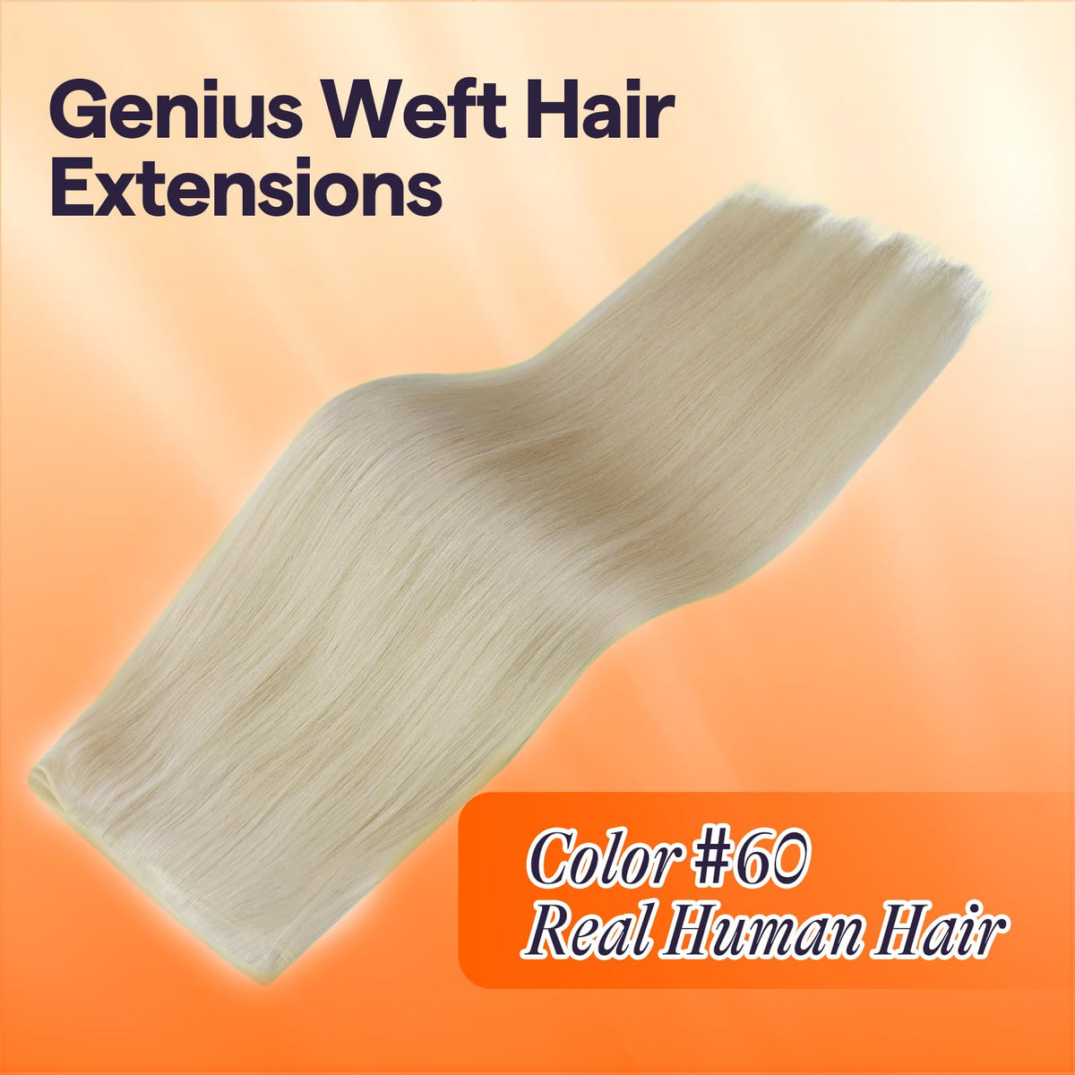 Close-up of Full Shine Genius Weft Hair Extensions texture