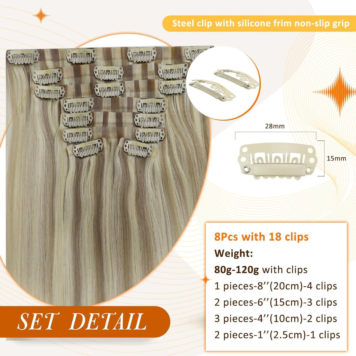 Close-up of Full Shine hair extensions showing soft texture