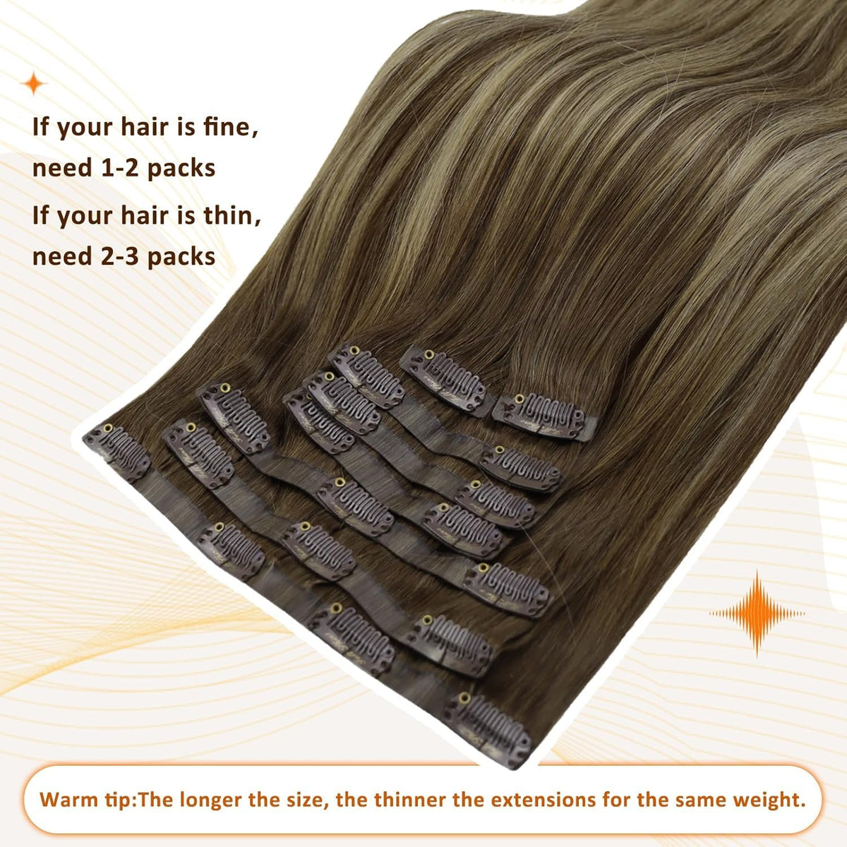 Close-up of Full Shine hair extensions showing soft texture