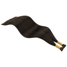 Close-up of Full Shine I Tip Hair Extensions micro bead