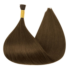 Close-up of Full Shine I Tip Hair Extensions micro bead application