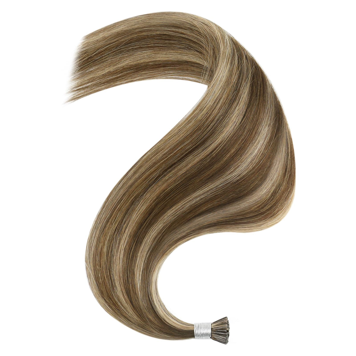 Close-up of Full Shine I Tip Hair Extensions micro bead application