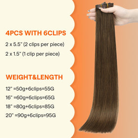 Close-up of Full Shine Medium Brown hair texture