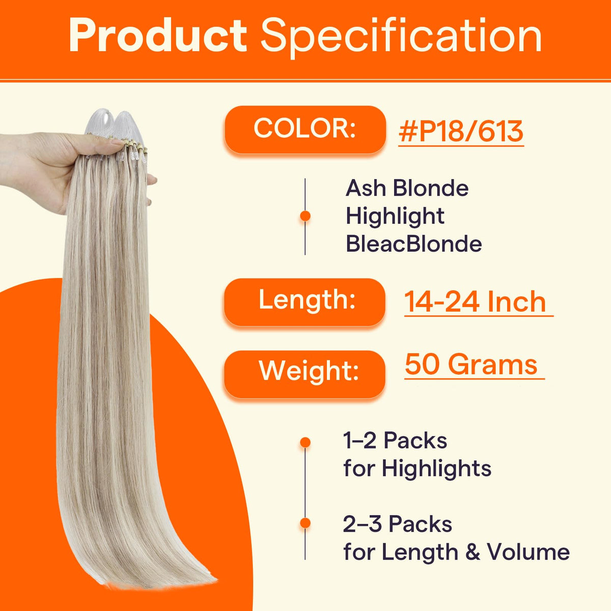 Close-up of Full Shine Micro Bead Hair Extensions micro beads