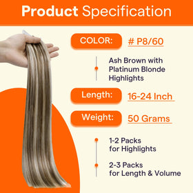 Close-up of Full Shine Micro Link hair extensions showing micro beads