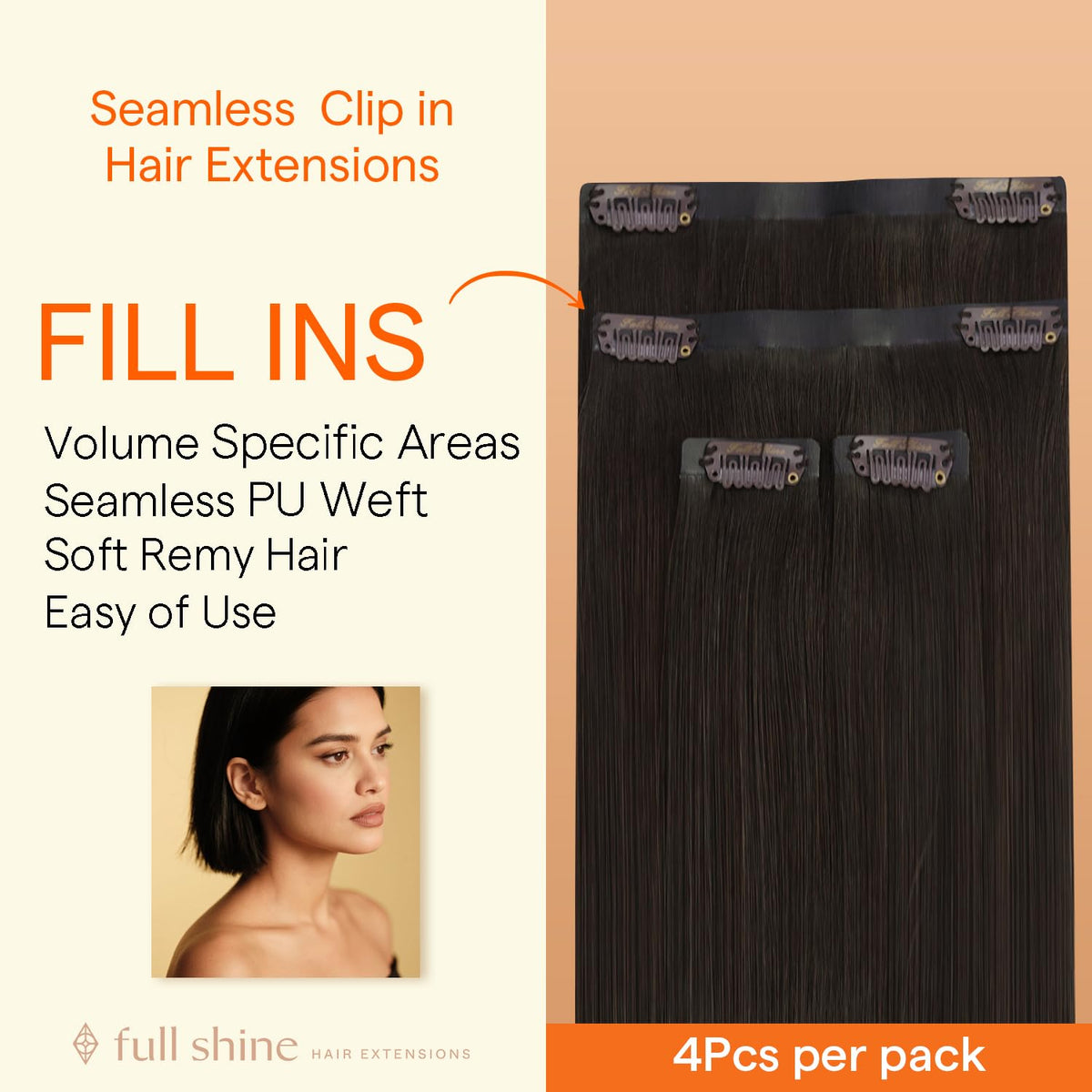 Close-up of Full Shine PU Weft design
