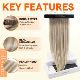 Close-up of Full Shine Remy human hair texture