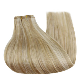 Close-up of Full Shine Sew In Weft Hair Extensions texture