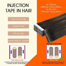 Close-up of Full Shine Tape In Extensions showing texture
