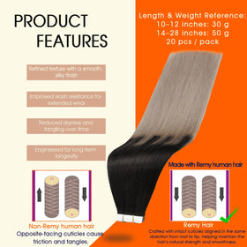 Close-up of Full Shine Tape In Extensions showing the adhesive