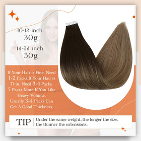 Close-up of Full Shine Tape In Hair Extensions