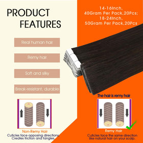 Close-up of Full Shine Tape In Hair Extensions adhesive