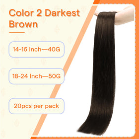Close-up of Full Shine Tape In Hair Extensions showing adhesive