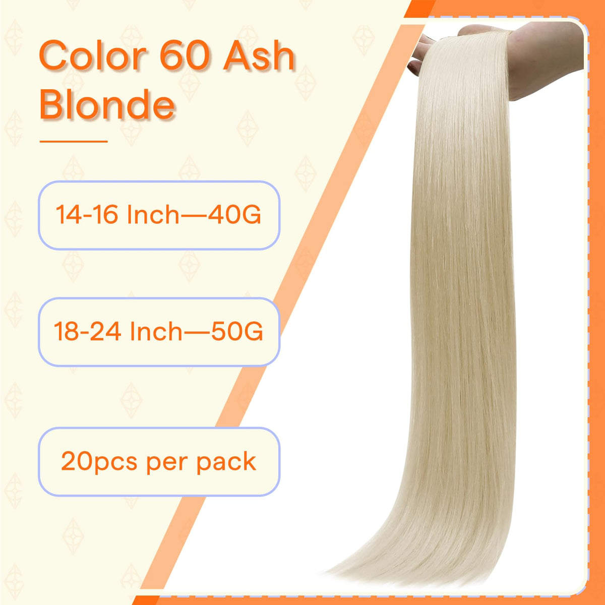 Close-up of Full Shine Tape In Hair Extensions showing adhesive tape