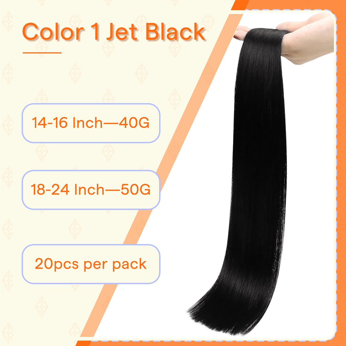Close-up of Full Shine Tape In Hair Extensions showing the strong adhesive