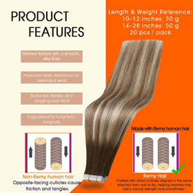 Close-up of Full Shine Tape In Hair Extensions showing the tape