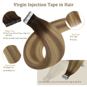 Close-up of Full Shine Tape in Hair Extensions showing the tape