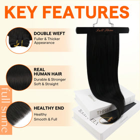 Close-up of Full Shine Weft Hair Extensions texture