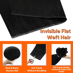 Close-up of Full Shine Weft Hair Extensions texture
