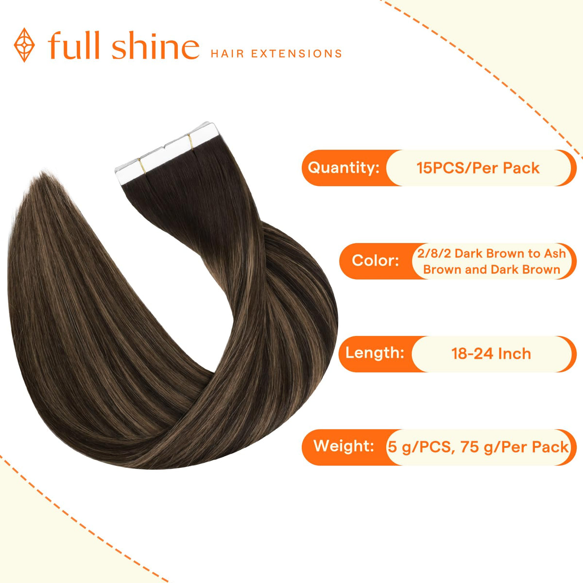 Close-up of Full Shine Wide Tape Extensions showing texture