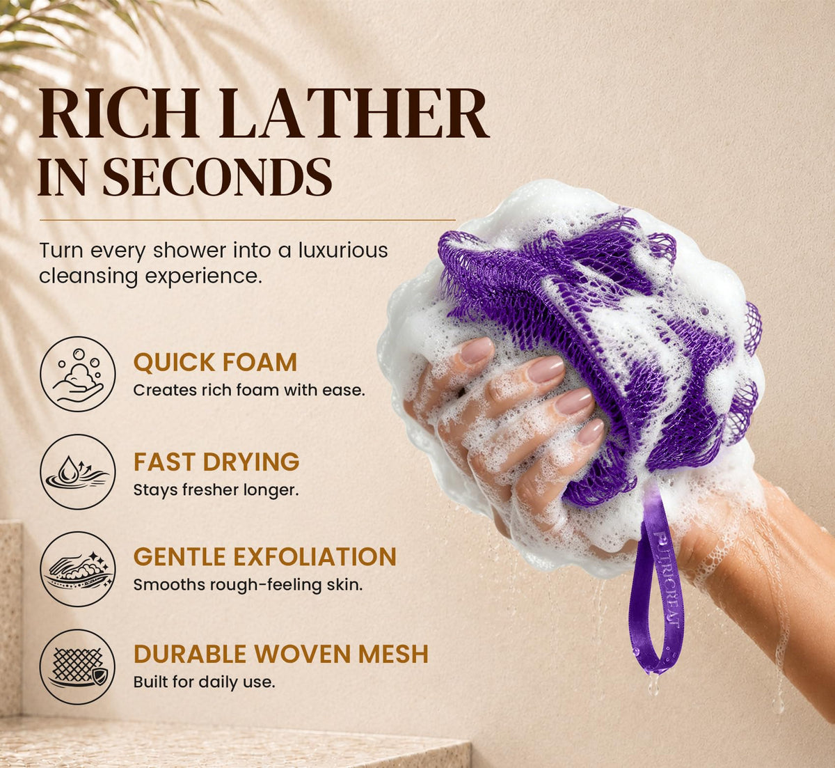 Close-up of FUTRICREAT African Net Sponge texture