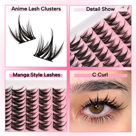 Close-up of Fyonas Lash Clusters showing different lash lengths