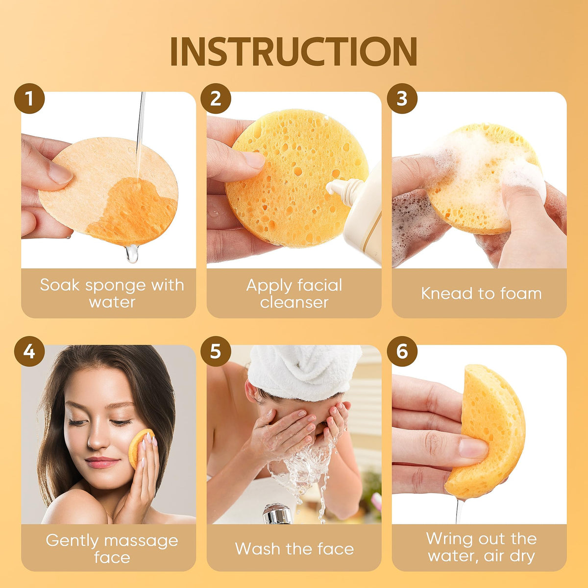 Close-up of GAINWELL Compressed Facial Sponge texture