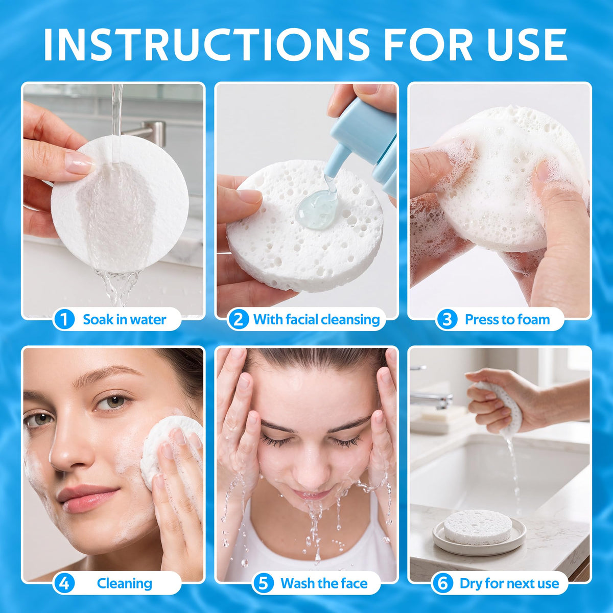Close-up of GAINWELL facial sponge texture