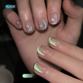 Close-up of GAOY Cat Eye Gel Nail Polish in Mermaid's Tears