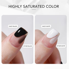 Close-up of GAOY Gel Nail Polish black bottle