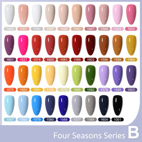 Close-up of GAOY gel nail polish bottles in various colours