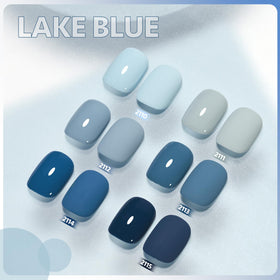 Close-up of GAOY gel polish bottle showing lake blue shade