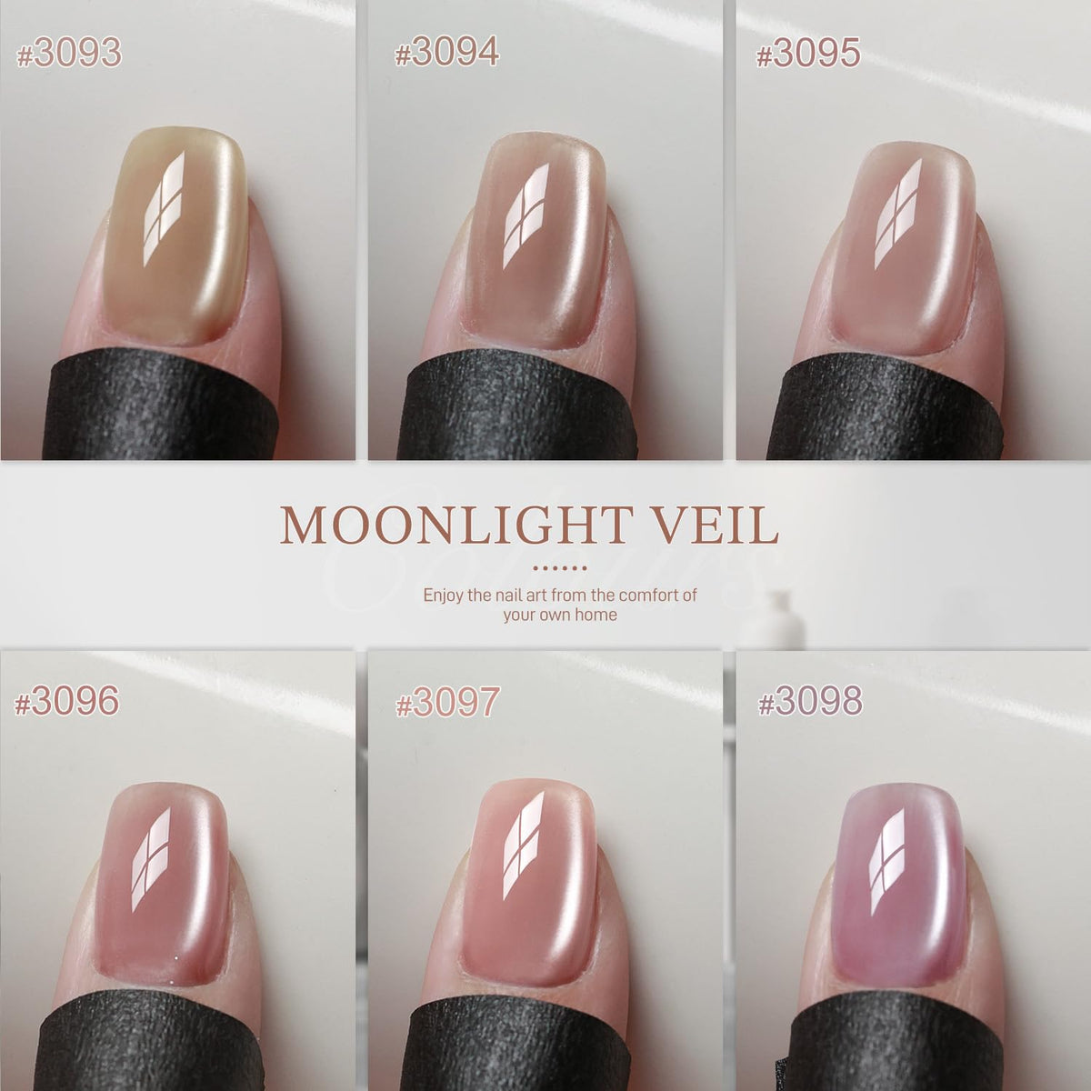 Close-up of GAOY gel polish bottle with glitter cat eye effect
