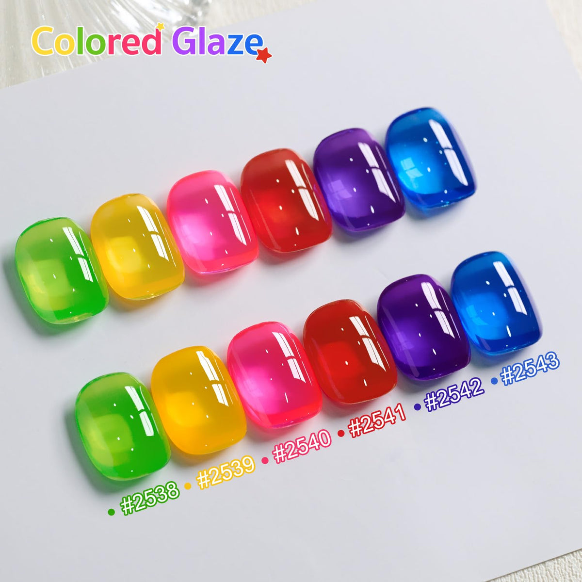 Close-up of GAOY gel polish bottles in various colours