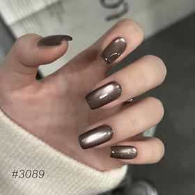 Close-up of GAOY gel polish in brown colour